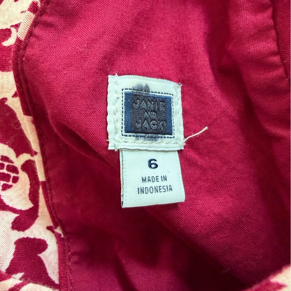 Janie and Jack Red Dress Floral Cotton Size 6 Girls Church - Picture 7 of 9